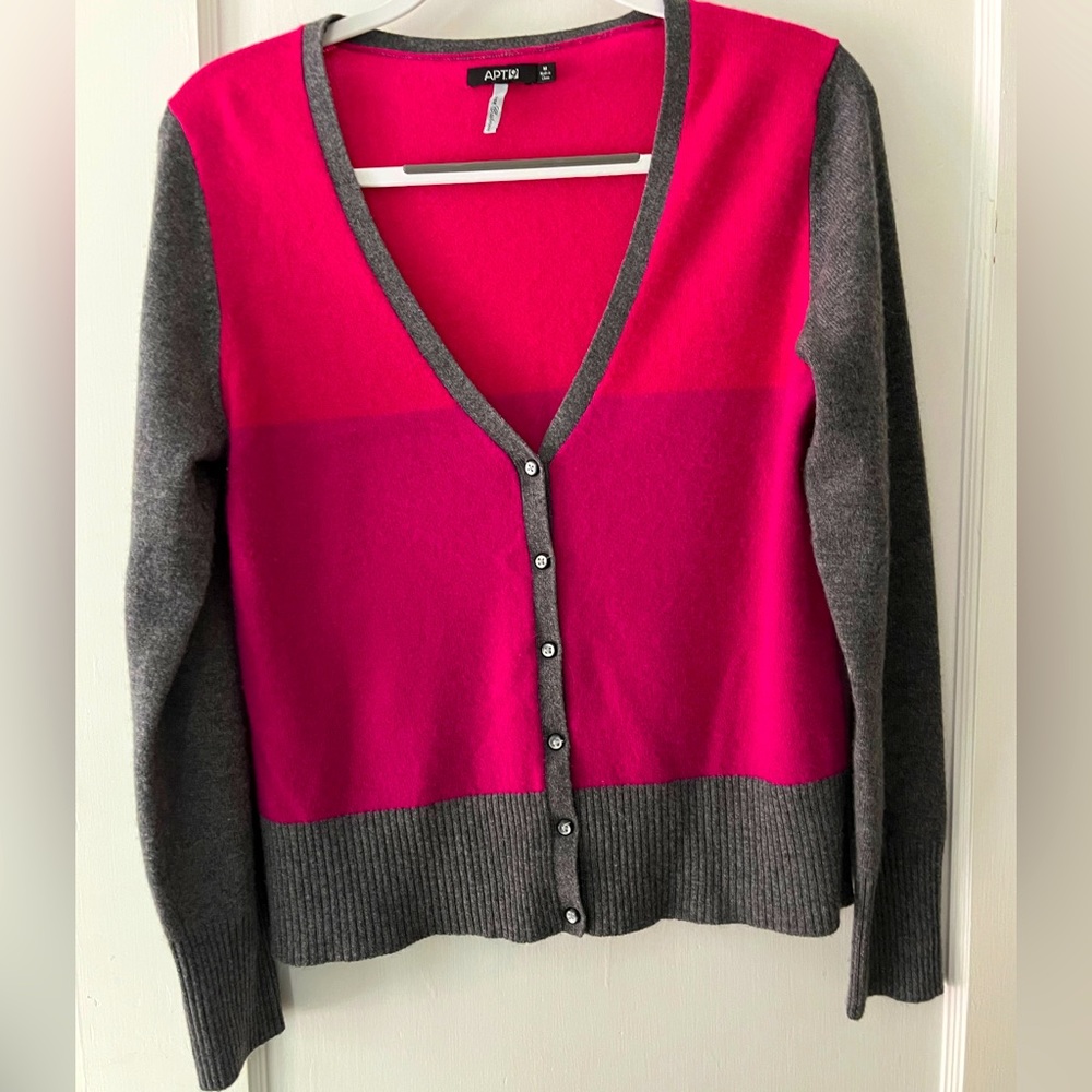 Cashmere colorblock cardigan